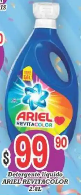 Detergente Líquido Ariel Revitacolor 2.8L
