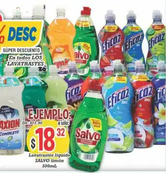 Lavatrastes Líquidos Salvo Limóm 500ml