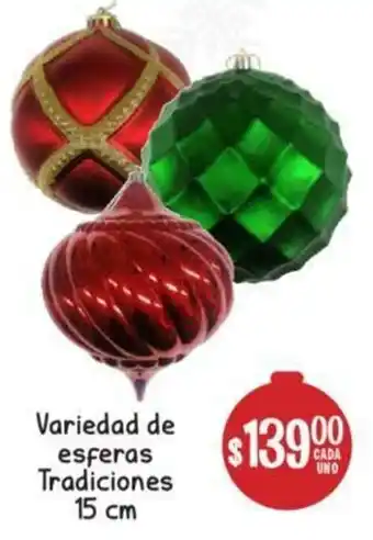 Soriana Mercado Variedad de Esferas Tradiciones 15cm oferta