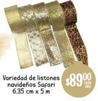 Variedad de Listones Navideños Safari 6.35cm x 5m