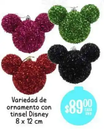 Soriana Mercado Variedad de Ornamento con Tinsel Disney 8 x 12cm oferta