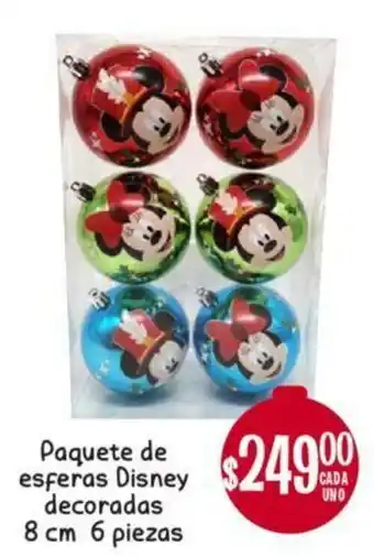 Paquete de Esferas Disney Decoradas 8cm x 6 Piezas