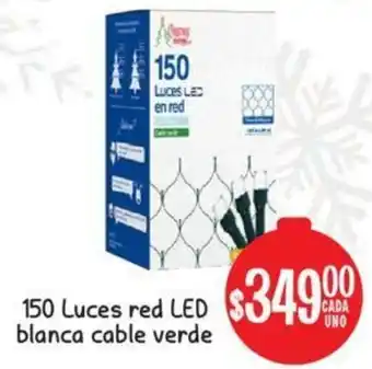 Soriana Mercado 150 Luces Red Led Blanca Cable Verde oferta