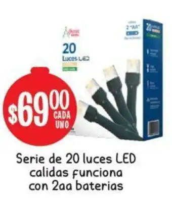 Soriana Mercado Serie de 20 Luces Led Calidas Funciona con 2aa Baterias oferta