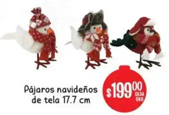 Pájaros Navideños de Tela 17.7cm
