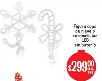 Soriana Mercado Figura Copo de Nieve o CAramelo Luz Led Sin Bateria oferta