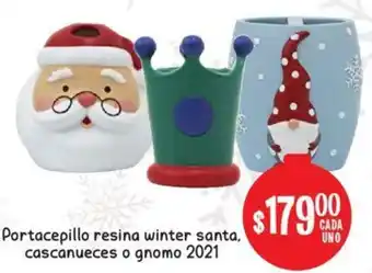 Portacepillo Resina Winter Santa Cascanueces o Gnomo 2021