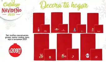 Soriana Mercado Set Toallas Cascanueces Gnomo, Santa, Cookie, Reno Elfo o Snowman 2021 oferta