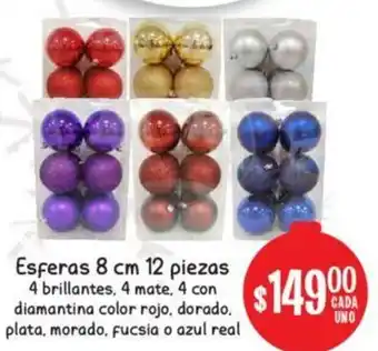Soriana Mercado Esferas 8cm 12 Piezas oferta