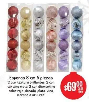 Soriana Mercado Esferas 8cm 6 Piezas oferta