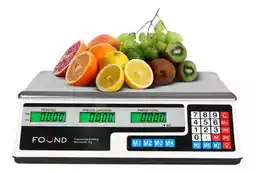 Báscula Digital Comercial Hasta 40 Kg Found Bc02 34 X 24 Cm Color Blanco