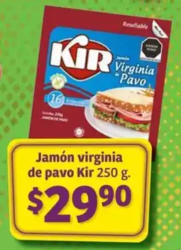 Soriana Híper Jamón virginia de pavo Kir 250 g. oferta