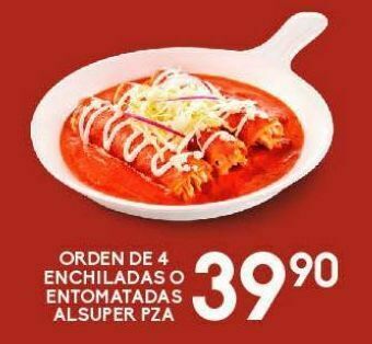 Alsuper Orden de 4 enchiladas o entomatadas alsuper pza oferta
