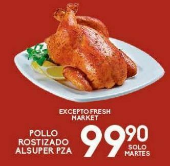 Alsuper Pollo rostizado alsuper pza oferta