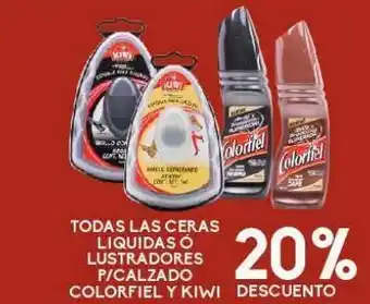 Ceras liquidas o lustradores para calzado colorfiel o kiwi -20%