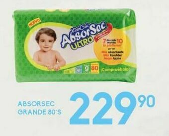 Alsuper Pañales absorsec grande 80`s oferta