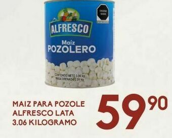 Alsuper Maiz pozole alfresco lata 3.06kg oferta