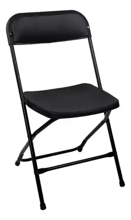 Silla Plegable Plástico Reforzada Estructura Acero Uso Rudo SelectShop Color Negro