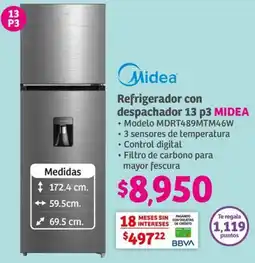 Soriana Híper MIDEA Refrigerador con despachador 13 p3 oferta