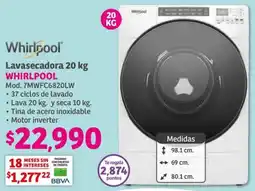Soriana Híper Whirlpool Lavasecadora 20 kg oferta