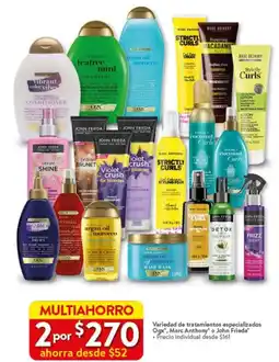 Variedad de tratamientos especializados Ogx, Marc Anthony" o John Frieda