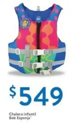 Walmart Chaleco infantil Bob Esponja oferta