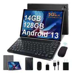 Mercado Libre 2024 Tablet Erok Q10 PRO 10.1 128GB negra y 14GB de memoria RAM TF 1TB Expansión Octacore 2.0Ghz WIFI 2.4G 5G Bluetooth 5.0 C oferta