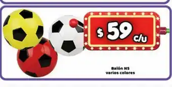 Bodega Aurrerá Balón n5 varios colores oferta