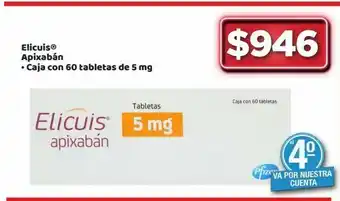 Elicuis® apixabán • caja con 60 tabletas de 5 mg