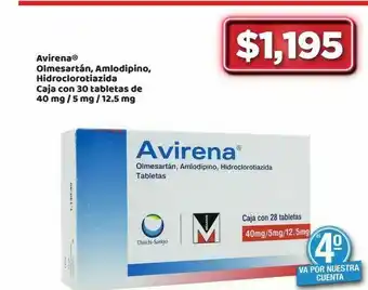 Bodega Aurrerá Avirena® olmesartán, amlodipino, oferta