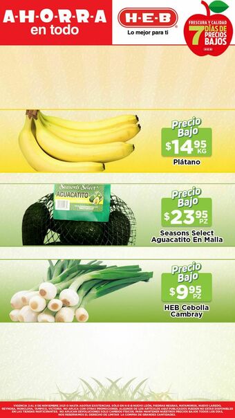 HEB Plátano kg oferta