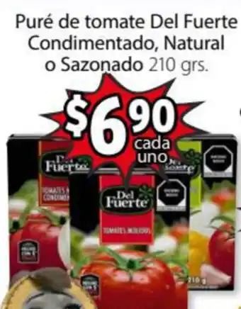 Puré de Tomate Del Fuerte Condimentado, Natural o Sazonado 210grs