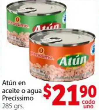 Soriana Express Atún en Aceite o Agua Precíssimo 285grs oferta