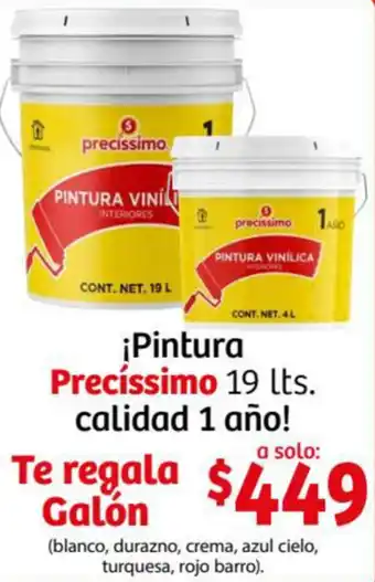 Soriana Express Pintura Precíssimo 19lts/ Te Regala Galón oferta