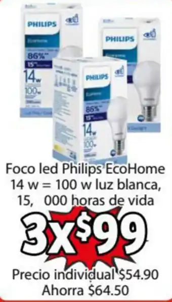 Soriana Express Foco Led Philips EcoHome 14W oferta