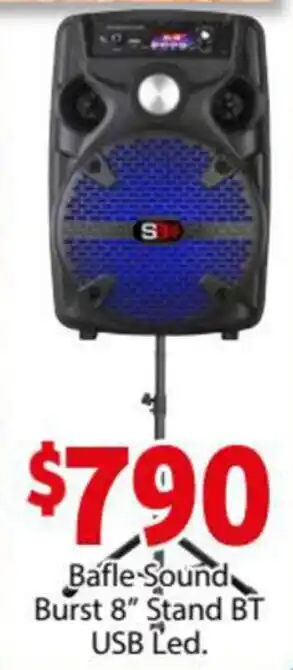 Soriana Express Bafle Sound Burst 8" Stand BT USB Led oferta