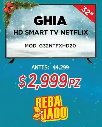 HEB Ghia hd smart tv netflix oferta