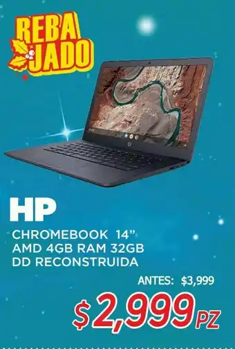 Hp chromebook 14 amd 4gb ram 32gb dd reconstruida