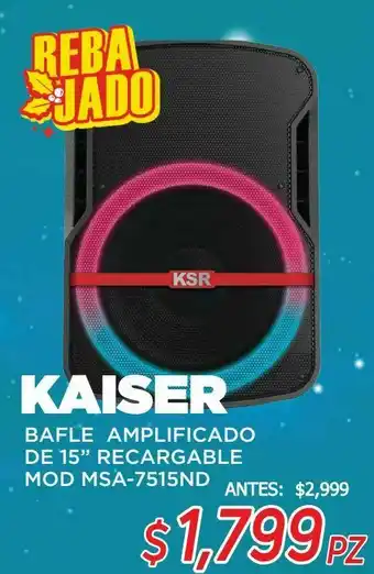 Bafle amplificado de 15" recargable kaiser