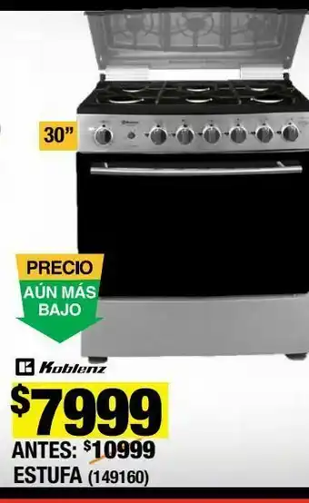 Estufa de piso 30 pulgadas plata