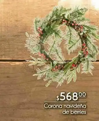 Corona navideña de berries