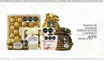 Variedad de chocolates ferrero rocher o raffaelo