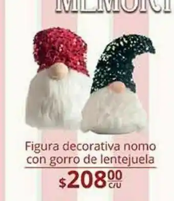 Figuras decorativas nomo con gorro de lentejuela