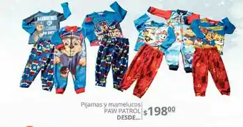 Pijamas y mamelucos paw patrol