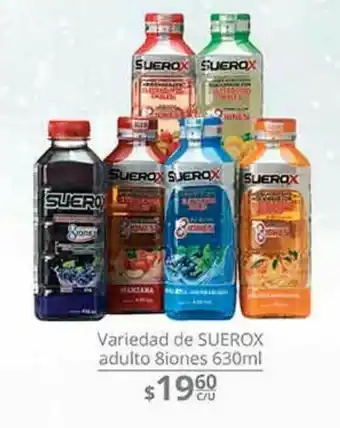 Variedad de suerox adulto 8iones 630ml