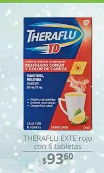 Theraflu exte rojo con 6 tabletas