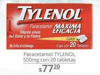 La Comer Paracetamol tylenol 500mg con 20 tabletas oferta