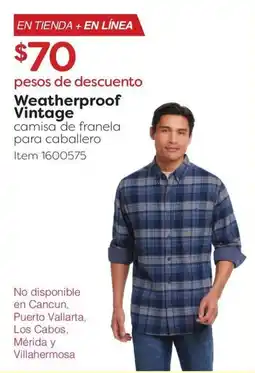 Costco Weatherproof Vintage camisa de franela para caballero oferta