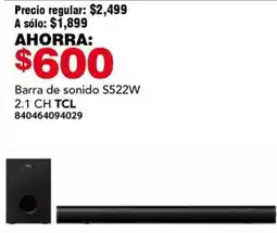 City Club Barra de sonido S522W 2.1 CH TCL oferta