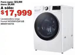 City Club Lavasecadora carga frontal WD20WV26R LG oferta